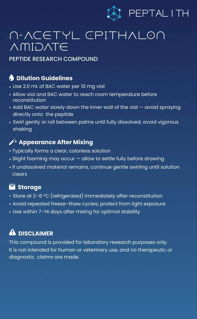 N Acetyl Epithalon Amidate Card