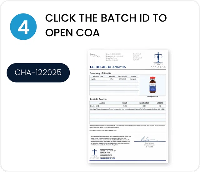 How to locate a Certificate of Analysis step 4