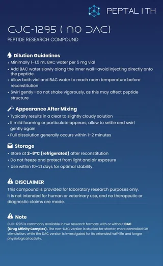 CJC-1295 (NO DAC) research information card