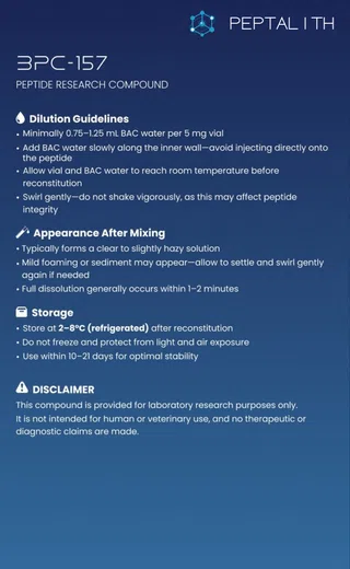 BPC-157 research information card