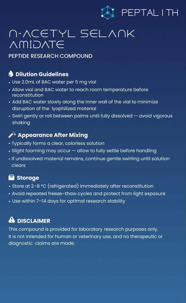 N Acetyl Selank Amidate Card