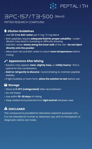 BPC-157/TB-500 research information card